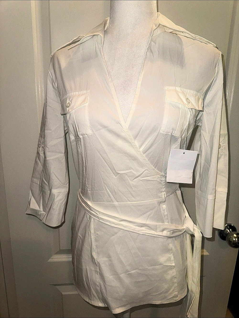 Moda International White Shirt Size Medium NWT